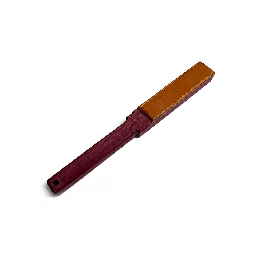 Anson Purple Heart Wood Paddle With Leather Face 5.5 oz