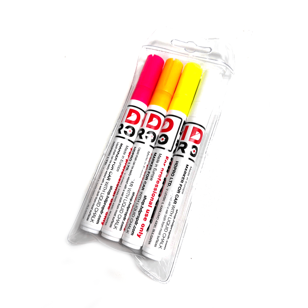 HD Pro Car Markers Set - 4 Color Set
